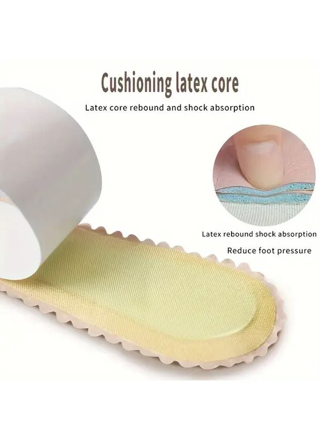 Beige Memory Foam Insoles Anti Slip Sweat Absorbing 3 4 Insole For High Heels Sandals - Image 4